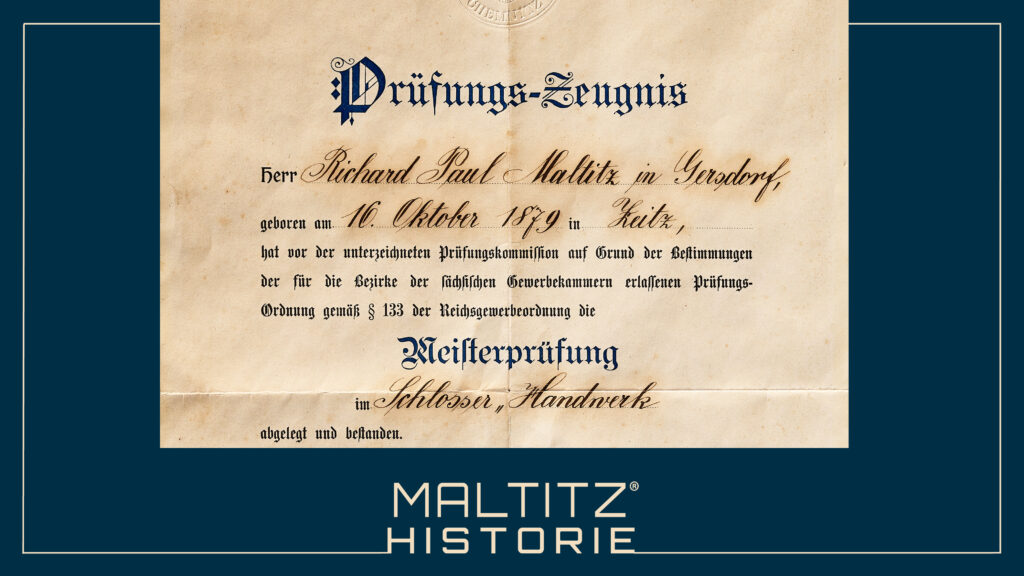 Prüfungszeugnis von Richard Paul Maltitz